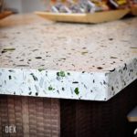 counter top with specks of green